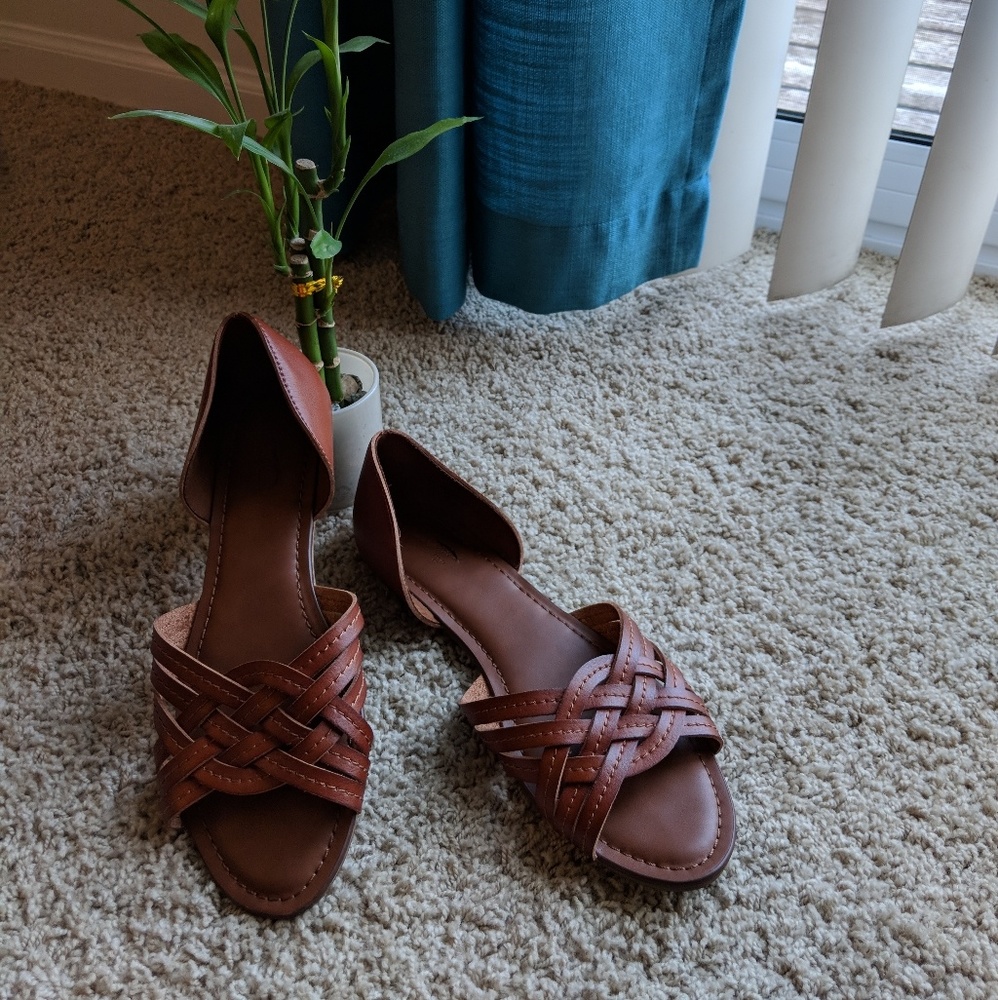 Universal Thread Huarache Woven Sandals Cognac 9.5